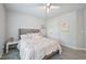 Charming bedroom with light walls and a plush, inviting bed, perfect for relaxation at 1419 Endgame Ct, Wake Forest, NC 27587