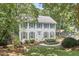 Charming two-story home with gray shutters, landscaped yard, and mature trees at 18 Clearwater Dr, Durham, NC 27707