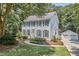 Charming two-story home with a well-maintained lawn and a detached garage at 18 Clearwater Dr, Durham, NC 27707