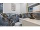 Bathroom with modern vanity, toilet, and decorative wall tile at 1926 Downing Dr, Burlington, NC 27215