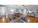 Cozy living room with hardwood floors, comfortable seating, and stylish decor at 1926 Downing Dr, Burlington, NC 27215