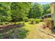 Spacious backyard with mature trees, offering a private and serene outdoor setting at 211 Hills Of The Haw Rd, Pittsboro, NC 27312