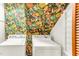 Laundry area with bold patterned wallpaper and newer appliances at 212 Heidinger Dr, Cary, NC 27511