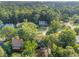 Beautiful aerial view of homes nestled in a lush, green neighborhood setting at 2205 Bufflehead Rd, Raleigh, NC 27616