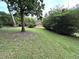 Green backyard with mature trees and shrubbery providing a private, lush setting at 2331 Kennington Rd, Raleigh, NC 27610