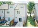 Aerial view of the back exterior of townhomes at 2808 Carter Finley Pl, Raleigh, NC 27606