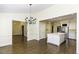 Open kitchen featuring a central island, stainless steel appliances, and seamless access to the dining area at 3112 Lake Pointe Trl, Rocky Mount, NC 27804