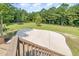 A large, level backyard is great for entertaining at 407 Kadir Womble Dr, New Hill, NC 27562
