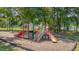 Outdoor playground with slides and swings near the lake is perfect for Gathering fun at 4140 Willow Haven Ct, Raleigh, NC 27616