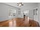 Bright living room featuring hardwood floors, neutral walls, and natural light at 708 Parker St, Durham, NC 27701