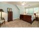 Bedroom featuring carpeted floors and a ceiling fan at 8504 Carlton Oaks Dr, Wake Forest, NC 27587