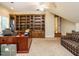 Bonus room provides plenty of open space and a large desk with built-in shelving at 8504 Carlton Oaks Dr, Wake Forest, NC 27587
