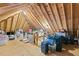 This unfinished attic space provides ample storage and organizational possibilities, allowing for flexible customization at 105 Windfall Ct, Cary, NC 27518