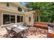 Outdoor deck includes seating area and bench, perfect for al fresco dining or relaxation in a private backyard at 105 Windfall Ct, Cary, NC 27518