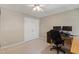 Office features a spacious layout with natural light and convenient closet space for organized workspace at 105 Windfall Ct, Cary, NC 27518