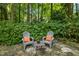 Secluded stone patio with comfortable seating, creating a tranquil outdoor retreat at 105 Windfall Ct, Cary, NC 27518