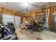 Spacious garage interior with ample storage and workspace, ready for your projects and vehicles at 11901 N North Exeter Way Way, Raleigh, NC 27613