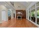 Spacious living room with vaulted ceilings and fireplace at 12201 Lockhart Ln, Raleigh, NC 27614