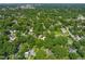 A wide aerial view showcasing the neighborhood's canopy of mature trees and the location of several homes at 1311 Norton St, Durham, NC 27701