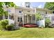 Backyard features a screened-in porch and lawn with surrounding landscaping at 204 Towne Ridge Ln, Chapel Hill, NC 27516