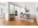 Bright dining room with modern chandelier and decor, perfect for entertaining and Gathering gatherings at 204 Towne Ridge Ln, Chapel Hill, NC 27516