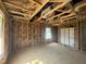 Unfinished upstairs interior featuring exterior wall insulation, offering a glimpse into the construction progress at 236 Norman Ave, Lillington, NC 27546