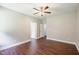 Spacious bedroom with large ceiling fan and access to bathroom at 2430 Josephine Rd, Garner, NC 27529