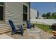 Cozy backyard patio area with seating and a charming fire pit at 2586 Lacey Holt Rd, Graham, NC 27253