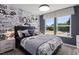 A bedroom with game-themed wallpaper and a large window at 2799 Cassius Dr, Apex, NC 27502