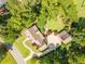 Aerial view of the house with a large lot, well-manicured lawn and mature landscaping at 2945 Chimney Hill Trl, Rocky Mount, NC 27804