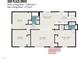 Floor plan of home with square footage and dimensions of rooms at 308 Plaza Dr, Garner, NC 27529