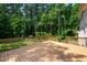 Expansive wooden deck overlooking a lush, private backyard with mature trees at 316 Academia Ct, Durham, NC 27713