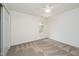 Bedroom with a ceiling fan and single window at 316 Academia Ct, Durham, NC 27713