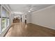 Open-concept living area with hardwood floors, seamlessly connects to the kitchen at 3306 Meadowrun Dr, Durham, NC 27707