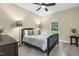 Comfortable bedroom with plush carpet, a ceiling fan and soft, natural light at 3650 Pleasants Ridge Dr, Wake Forest, NC 27587