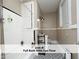 Bathroom featuring decorative tile floor, tub and shower with ample storage space at 407 Coolidge St # A, Chapel Hill, NC 27516