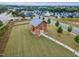 Aerial view features a covered gazebo in a common area in a new neighborhood at 428 Mill Station Ln, Wendell, NC 27591
