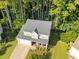 Aerial view of a two-story home surrounded by mature trees and a landscaped yard at 4600 Landover Dale Dr, Raleigh, NC 27616