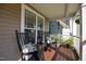 Charming front porch with rocking chairs, decorative pillows and plants at 4600 Landover Dale Dr, Raleigh, NC 27616