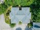 Aerial view of a townhouse with a gray roof surrounded by mature trees at 4831 Crestmore Rd # 202, Raleigh, NC 27612