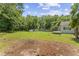 A spacious backyard with a chain-link fence and lush green trees around the property at 4880 Old Us Hwy 64, Zebulon, NC 27597