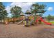 Colorful and fun playground with slides, ladders, and climbing structures, perfect for to enjoy outdoor play at 553 Sturgeon St, Smithfield, NC 27577