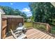 Inviting back deck offering a peaceful outdoor space with views of the surrounding yard at 6016 Farm Gate Rd, Raleigh, NC 27606