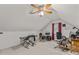 Bonus room with ceiling fan, musical instruments and natural light at 9 Piney Grove Rd, Bahama, NC 27503