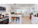 Kitchen with quartz countertops and stainless appliances in an open floor plan at 1309 Hudson Ave # D5, Durham, NC 27705