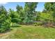 Expansive backyard with lush green grass and privacy provided by mature trees and landscaping at 1806 Pattersons Mill Rd, Durham, NC 27703