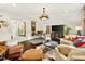 Relaxing living room features hardwood floors, comfortable seating, stylish decor, and media center at 1806 Pattersons Mill Rd, Durham, NC 27703