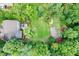 Serene backyard with lush greenery, a well-manicured lawn, and a private patio area for relaxation at 218 Inwood Forest Dr, Raleigh, NC 27603