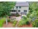 Inviting backyard with a screened porch, stone patio, outdoor kitchen, and lush landscaping at 218 Inwood Forest Dr, Raleigh, NC 27603