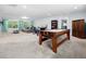 Finished basement with carpet and recreational area at 218 Inwood Forest Dr, Raleigh, NC 27603